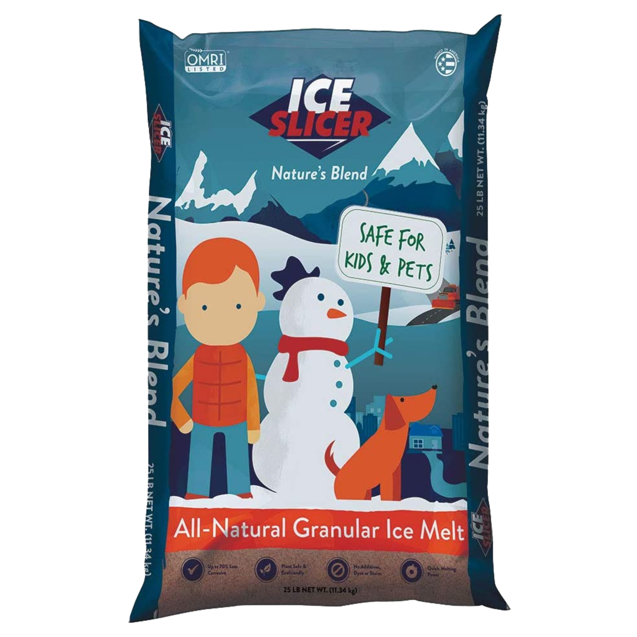 Redmond Ice Slicer - Ice Melt Salt, Kid & Pet Safe Deicer, All-Natural Granular Ice Melt (25 lb)